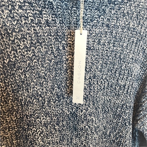 Caslon Shaker Knit Mock Neck Sweater Blue Ensign Ivory White Marl Medium NWT - Picture 5 of 7